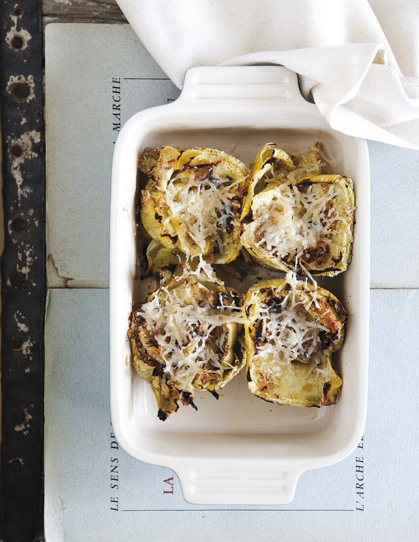 Stuffed baked artichokes