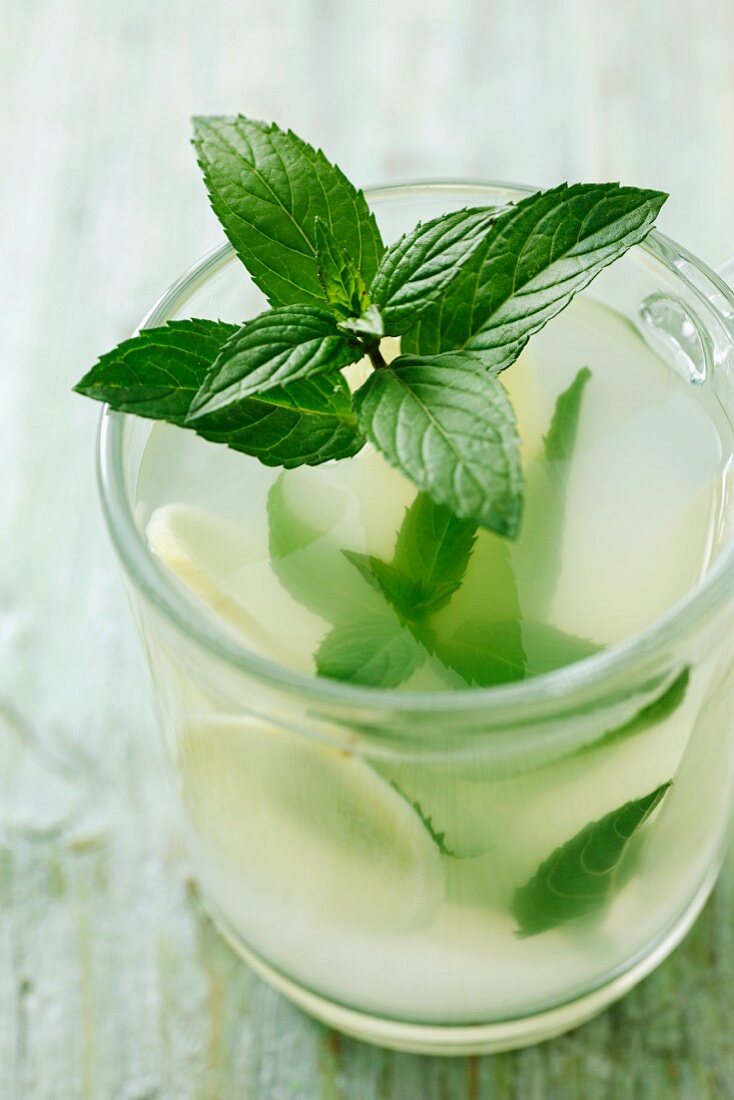 Ginger tea with mint