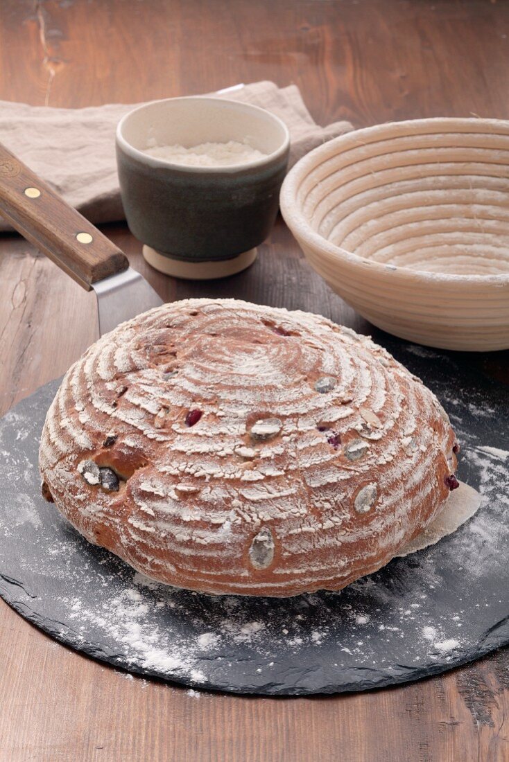 Home-made bread with pumpkin seeds