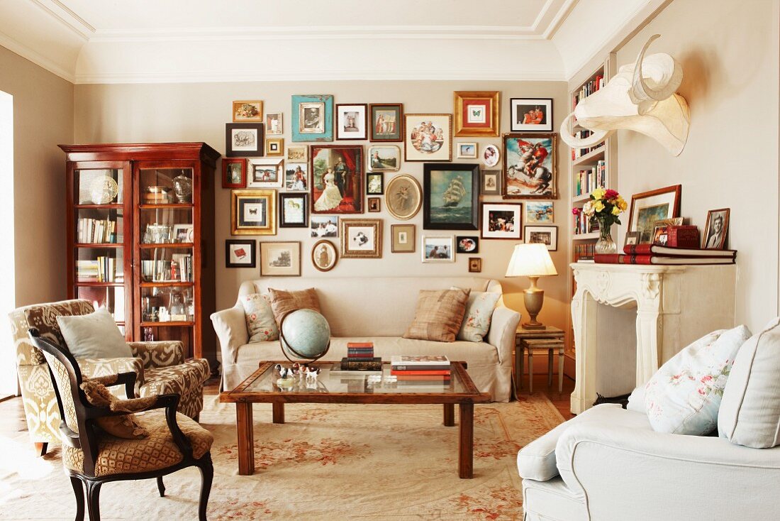 Traditional-style living room in country house