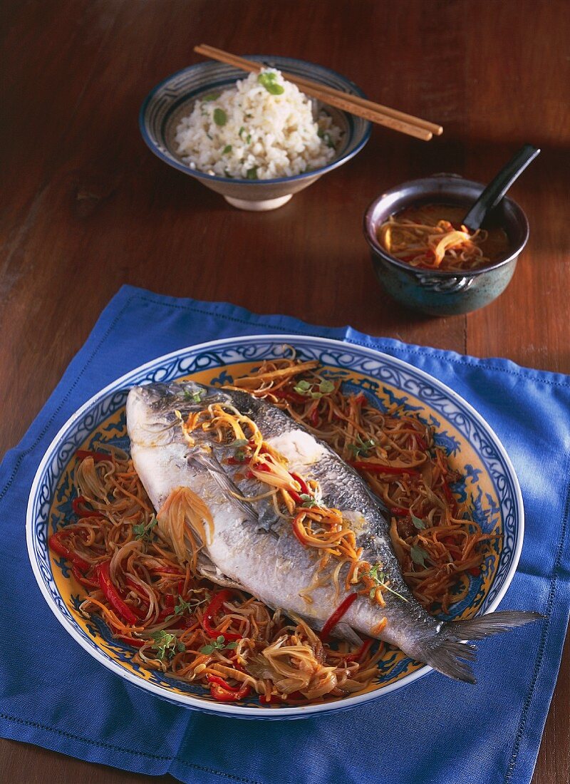 Braised fish in fennel sauce