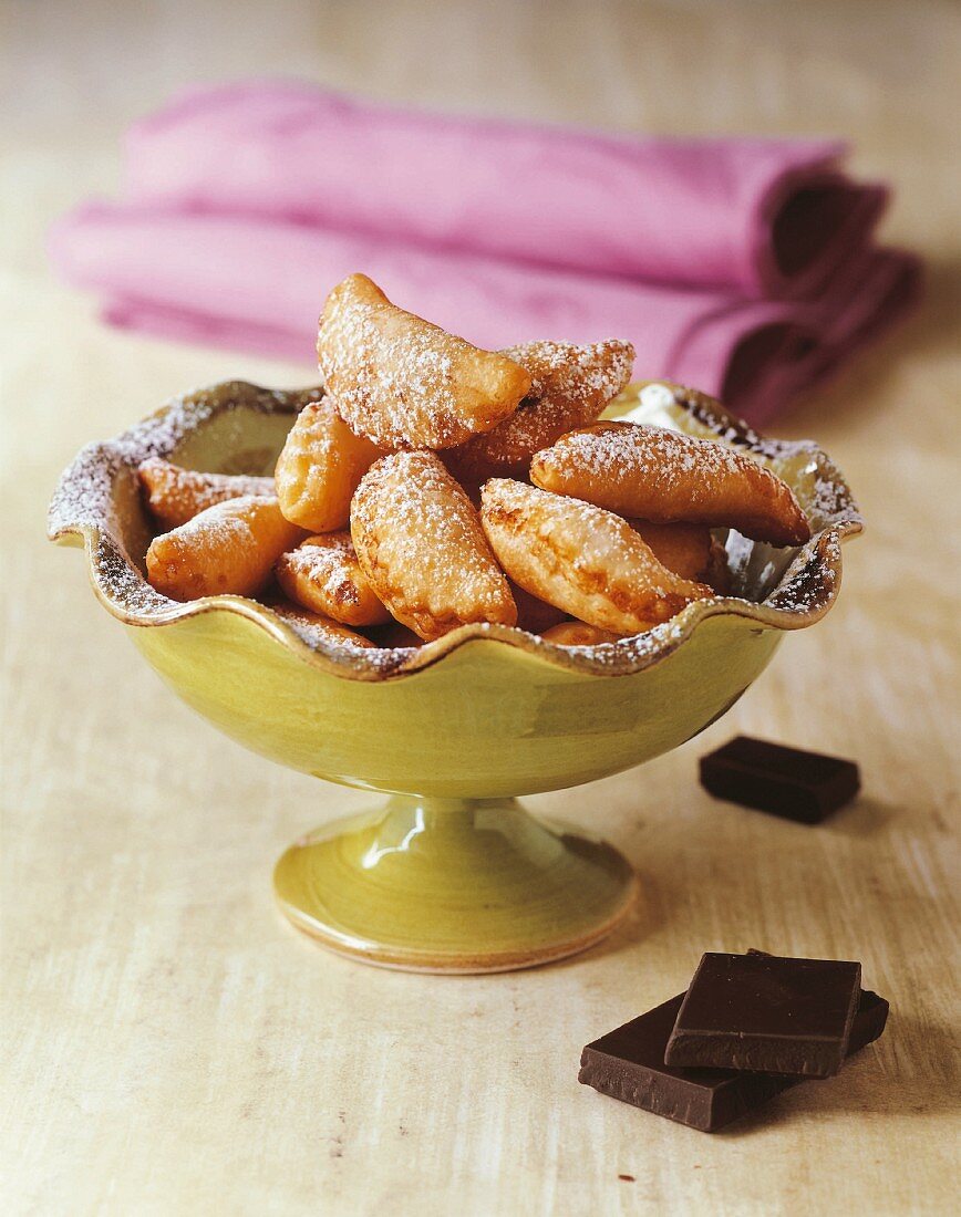 Fried pastries with chocolate (Italy)