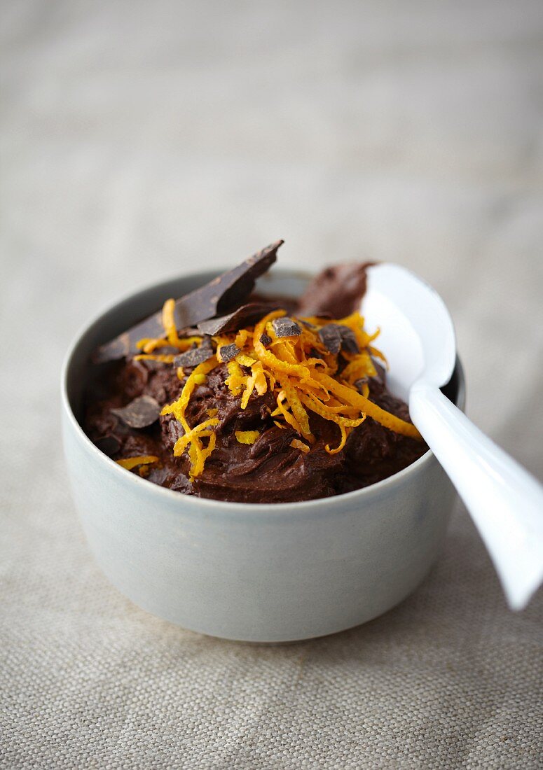 Chocolate mousse with orange zest