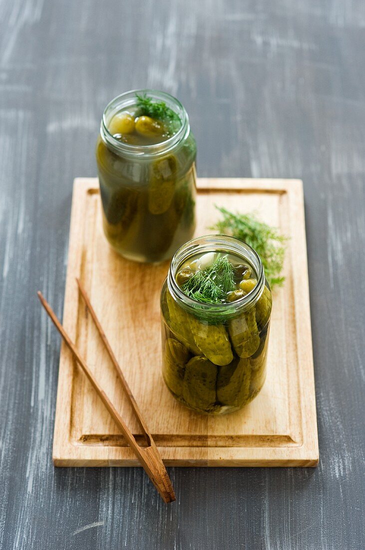 Two jars of gherkins