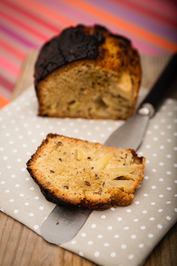 Apfelkuchen mit Leinsamen