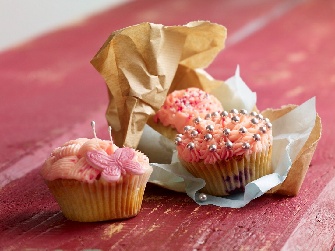 Pinkfarbene Cupcakes