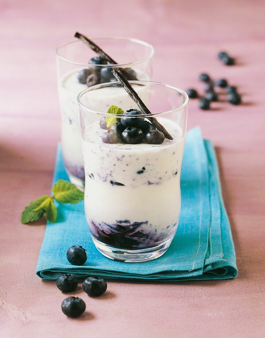 Yoghurt with blueberries