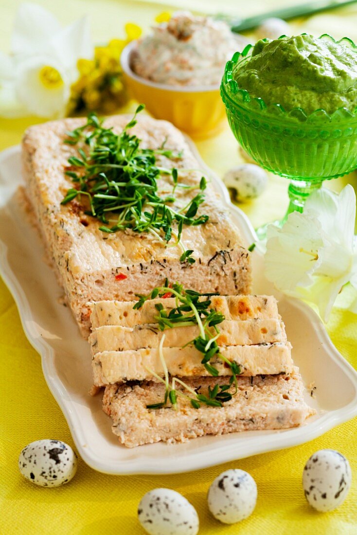 Salmon terrine with cress