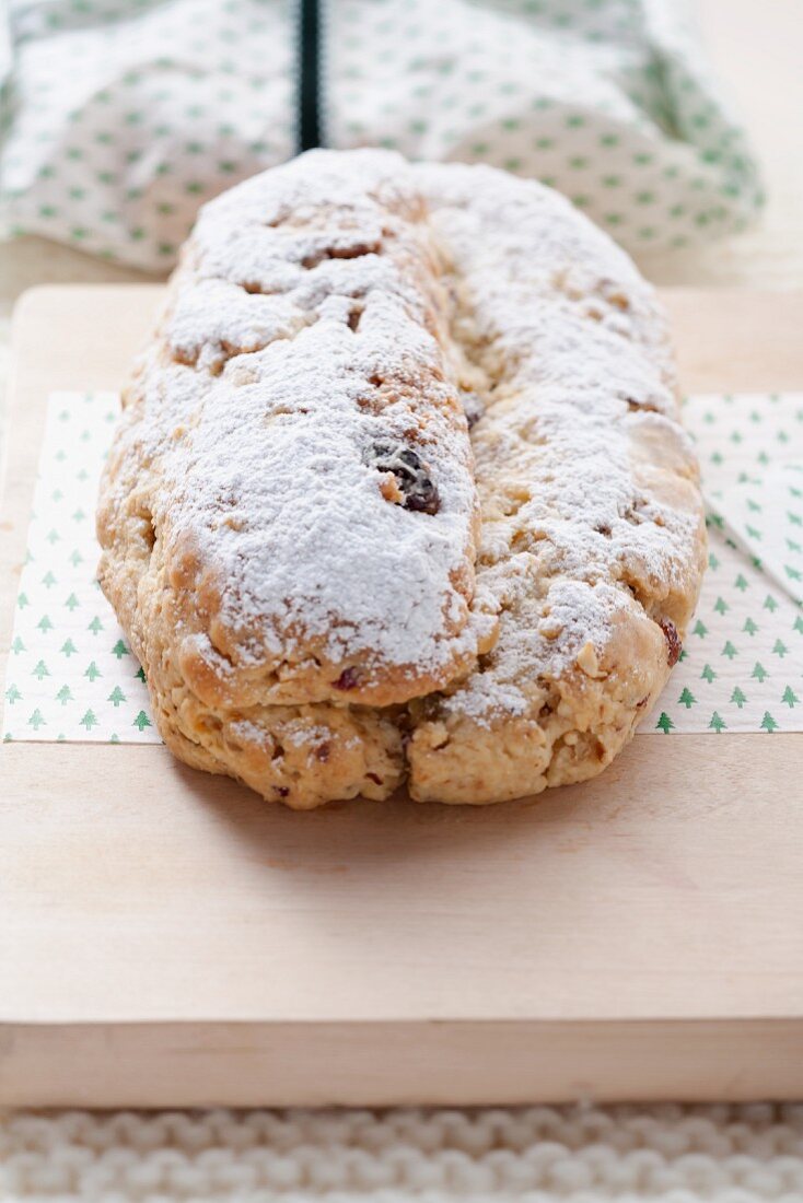 Stollen with hazelnuts and cranberries