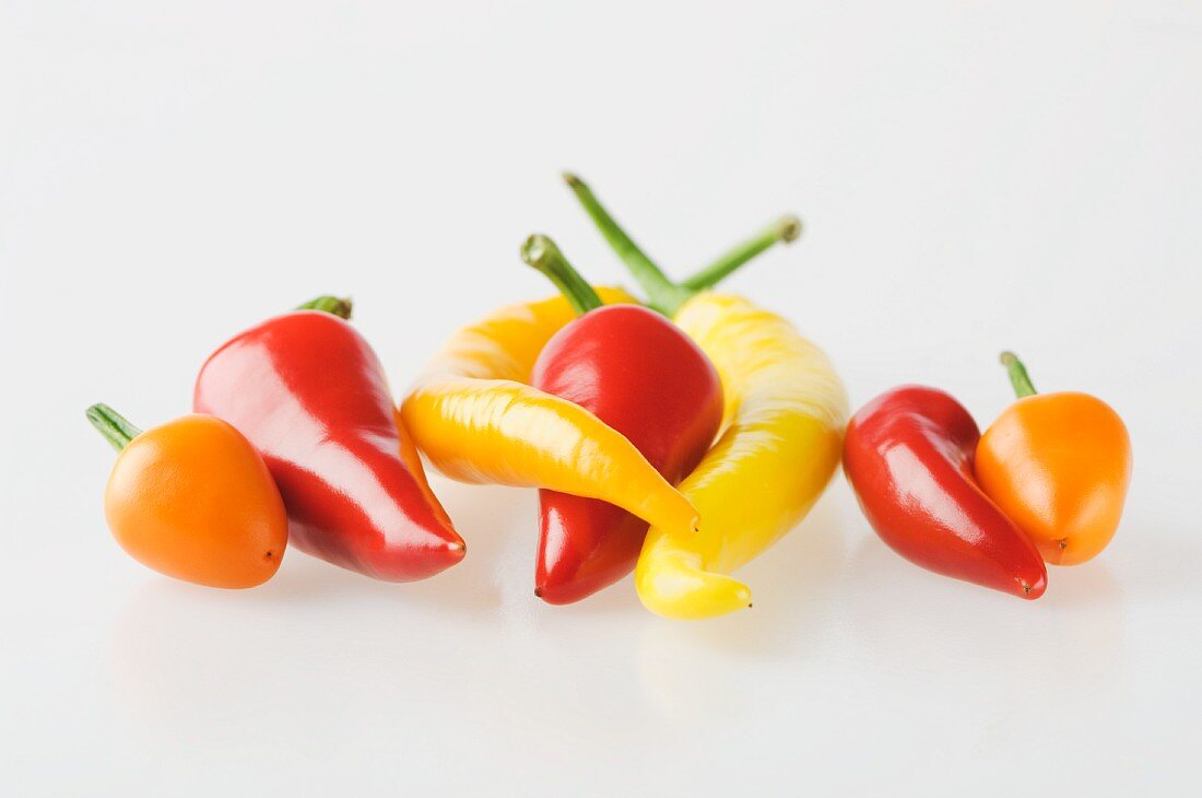 Red, Yellow and Orange Chili Peppers