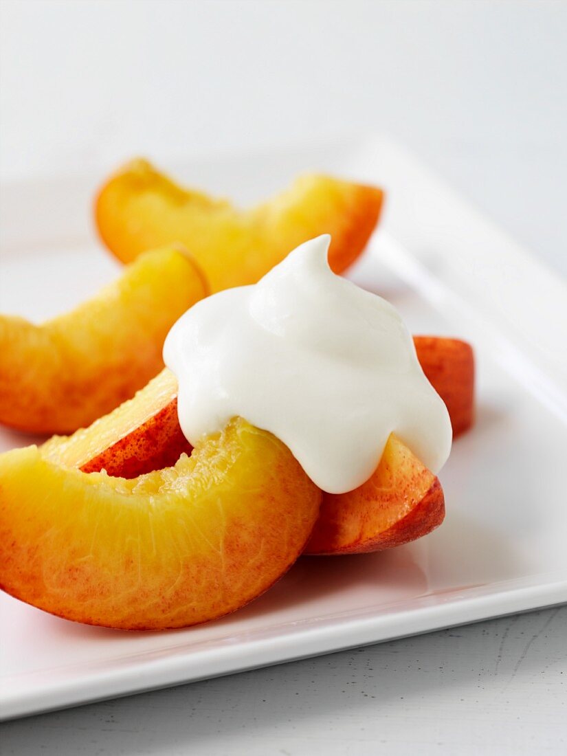Peaches with a dollop of cream