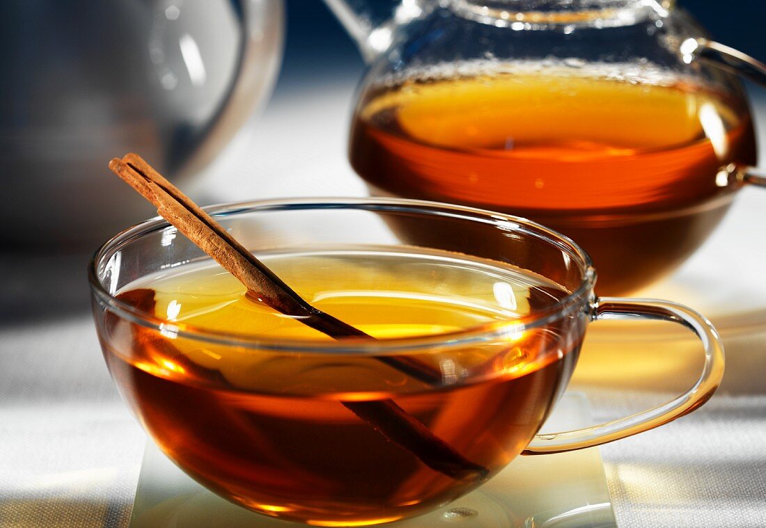 Herbal tea with cinnamon and apricots
