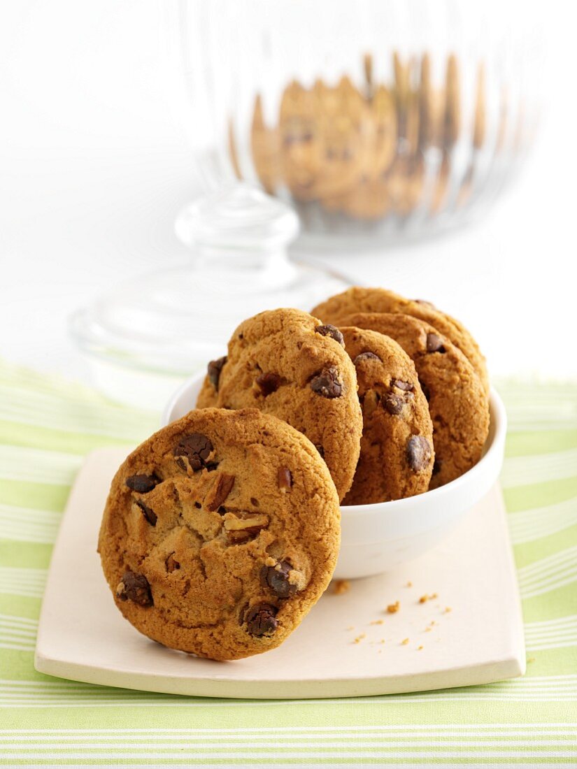 Chocolate Chip Cookies on a baking sheet