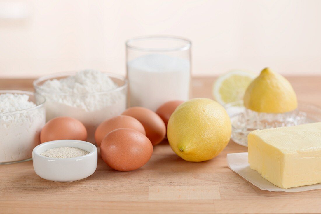 Ingredients for lemon cake