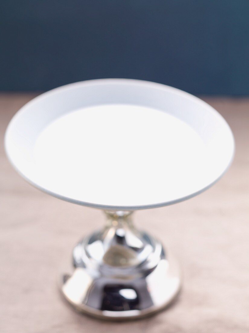 A silver cake stand