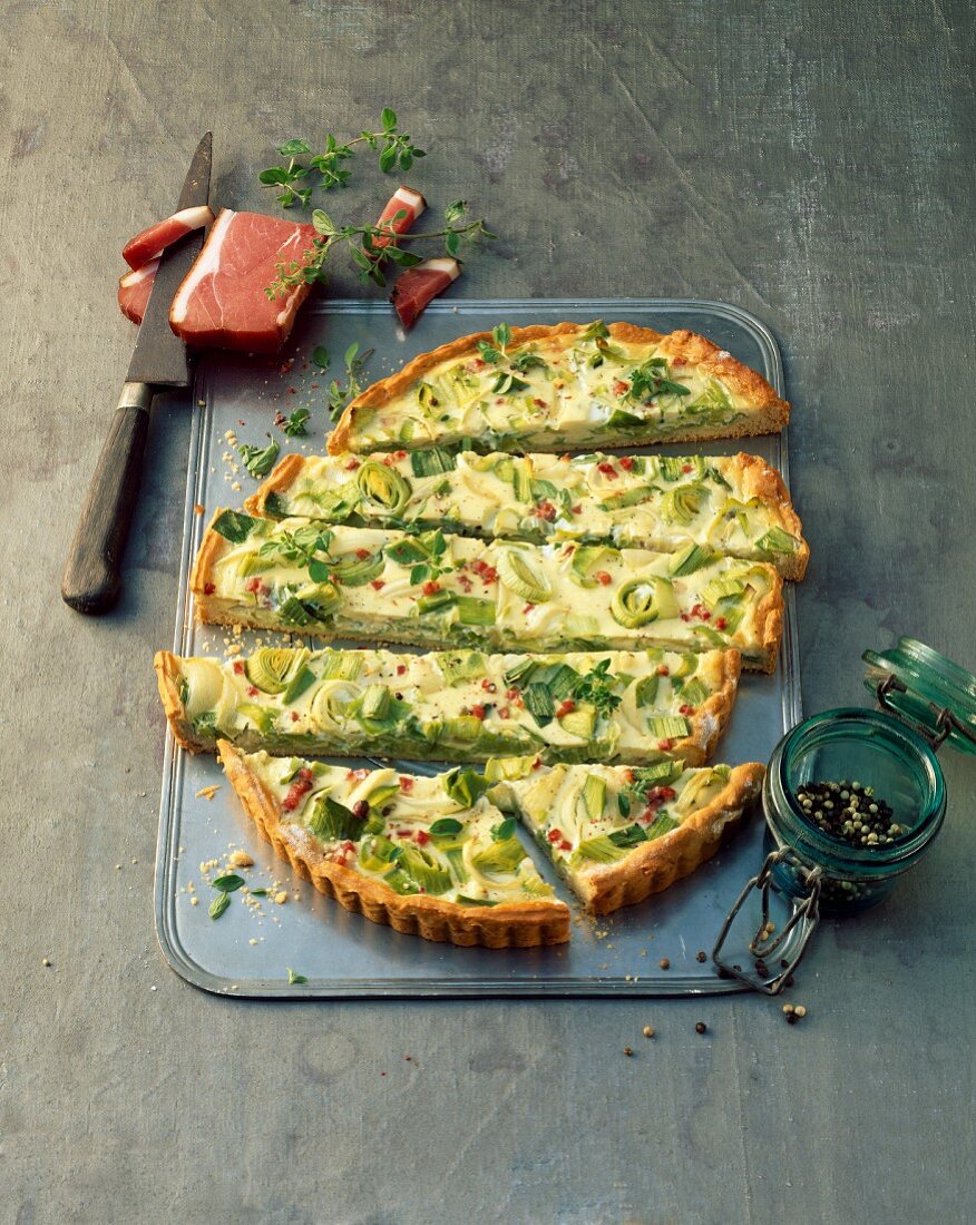 Leek tart with bacon