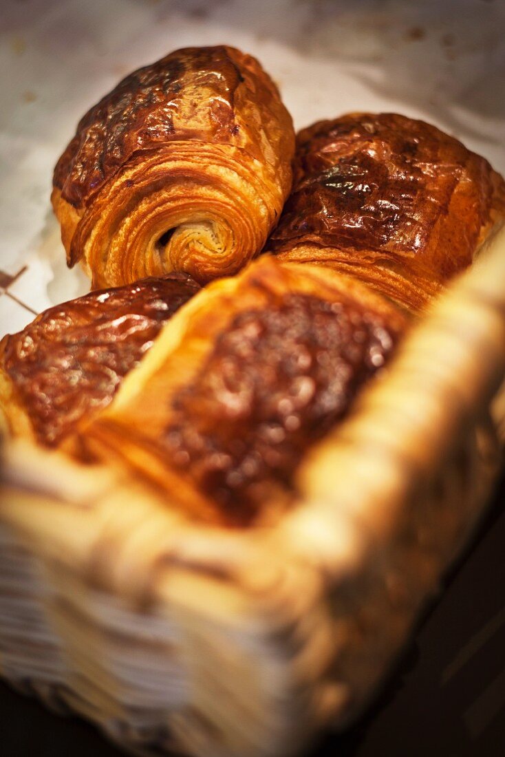 Fresh pastries in a basket