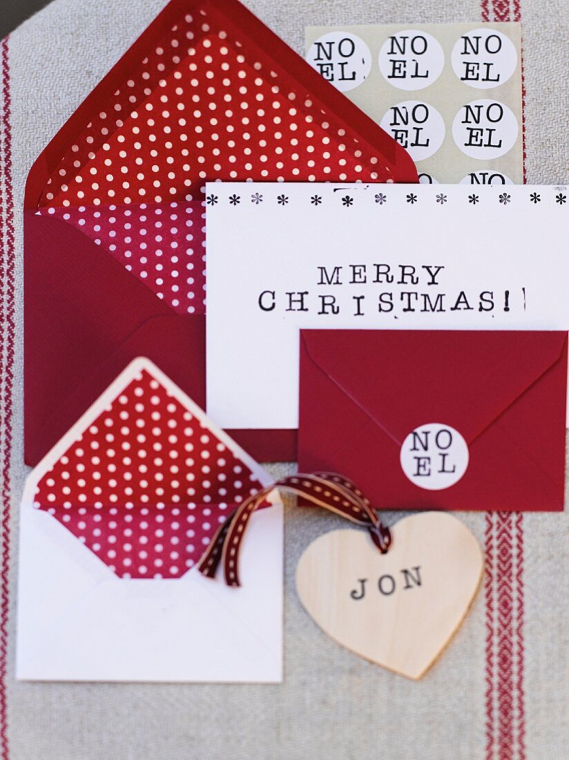 Red and white Christmas cards