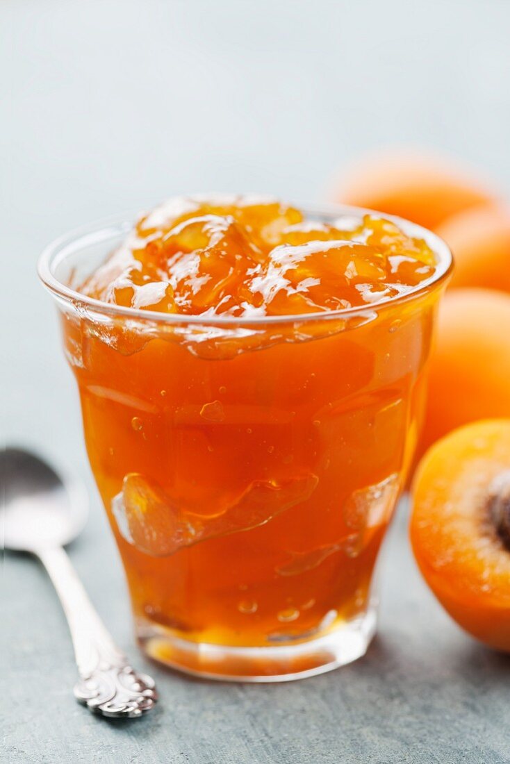 A jar of apricot jam