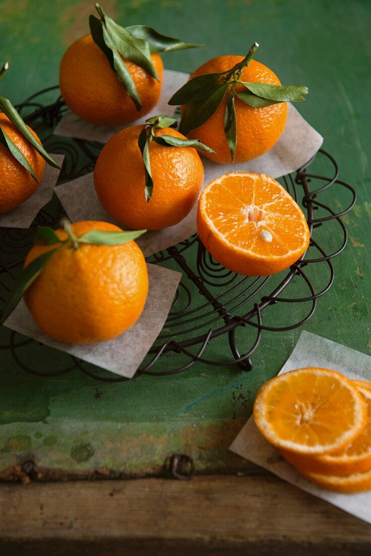 Clementines, whole and halved and sliced