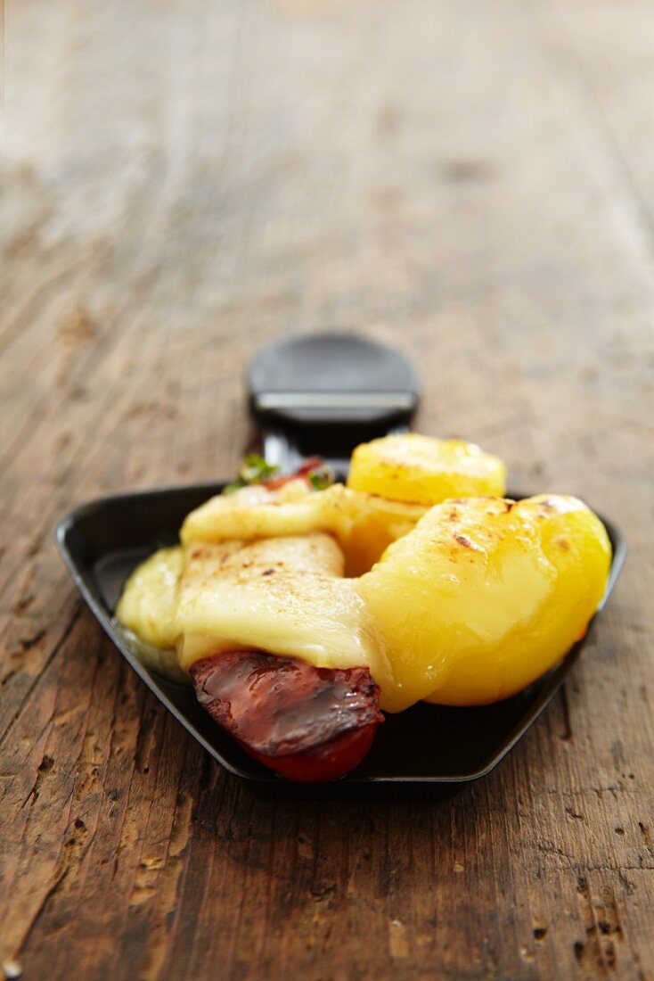 Potato Raclette with chorizo