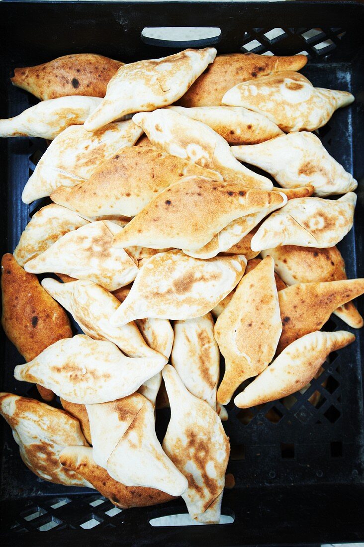 Pile of Freshly Baked Afghan Bread