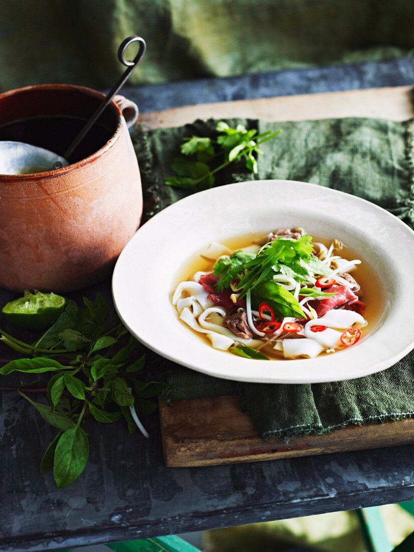 Pho (Vietnamese noodle soup)