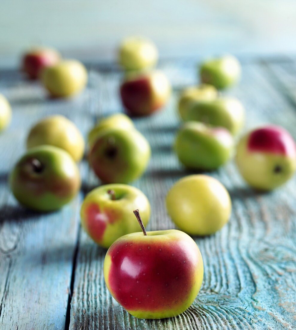 Crab Apples on a Wooden Table
