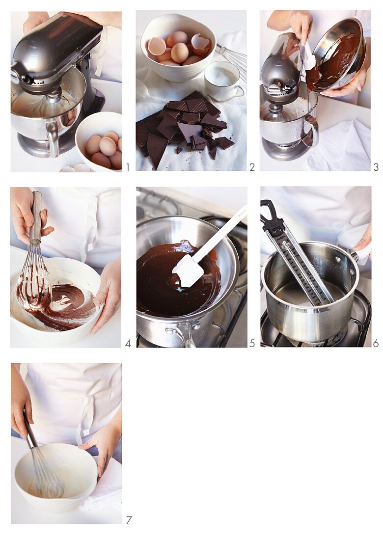 Making chocolate mousse cake