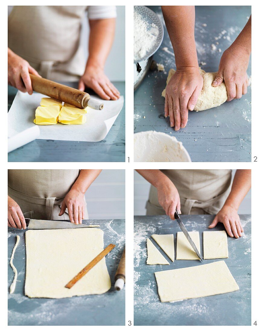 Shortcrust pastry being made