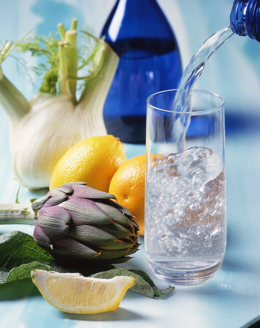 Mineral water being poured