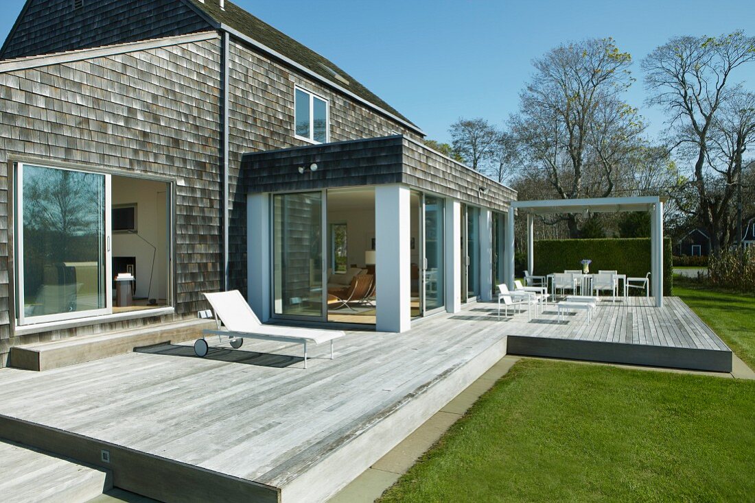 House with wooden porch