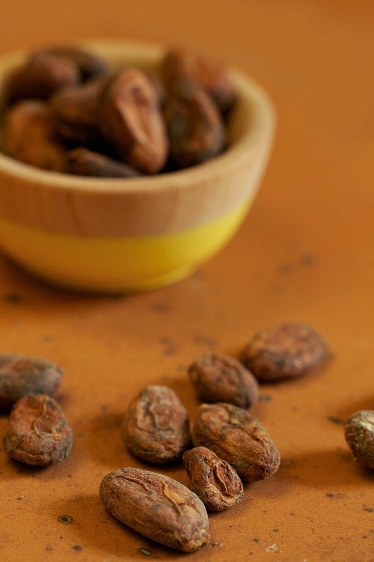 Raw cocoa beans