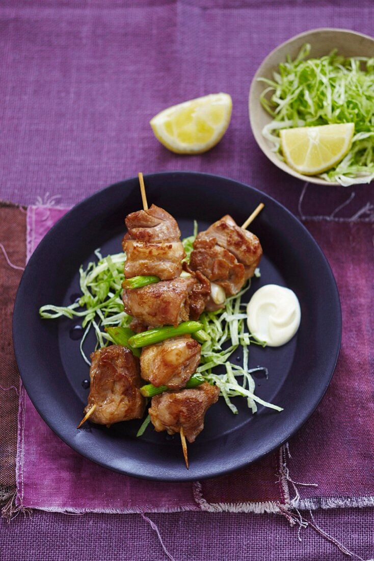 Teriyaki chicken skewers