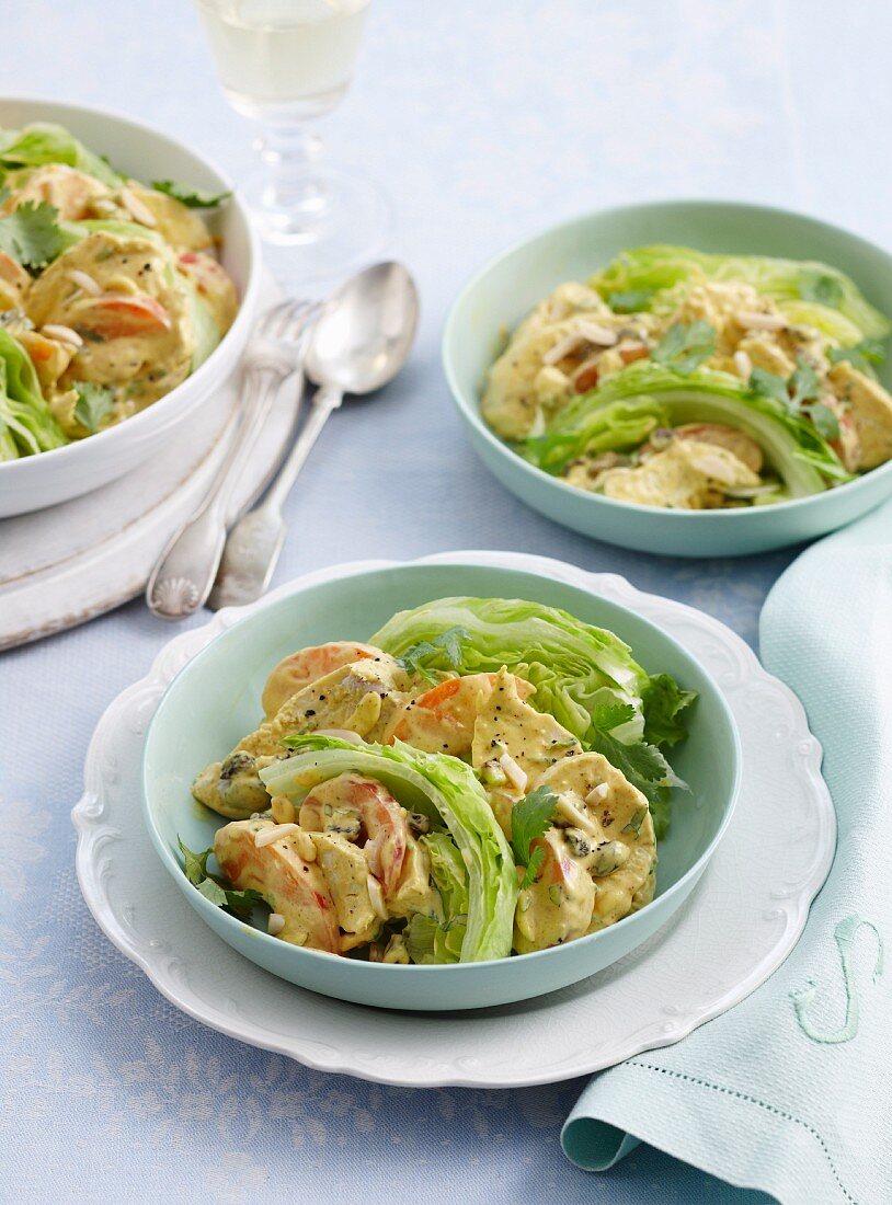 Iceberg lettuce with apricot chicken