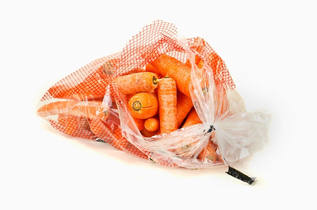 Carrots in a plastic bag
