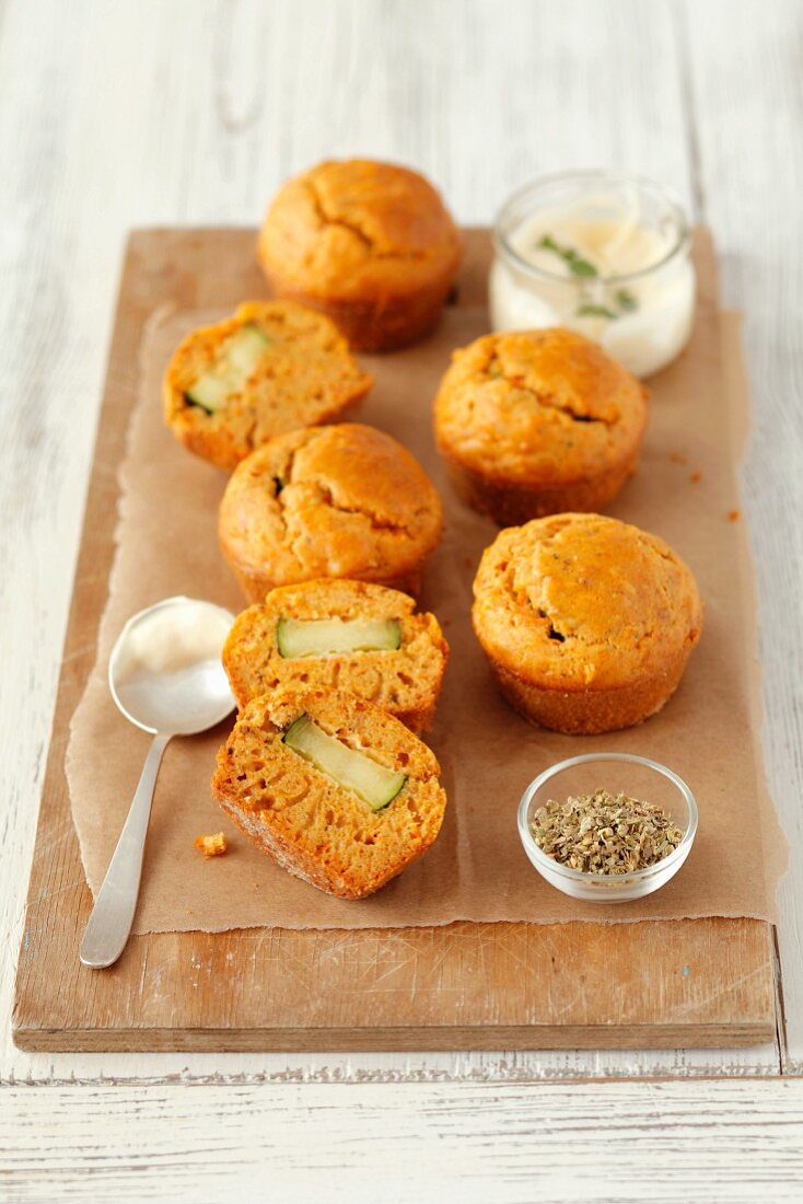 Carrot and courgette muffins