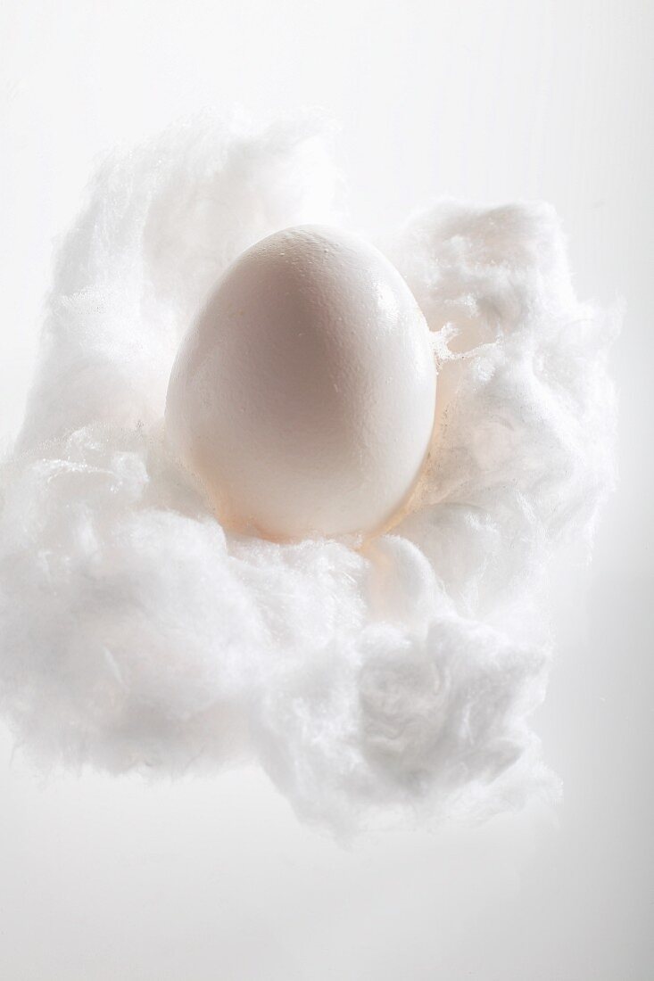 A white egg on a cloud