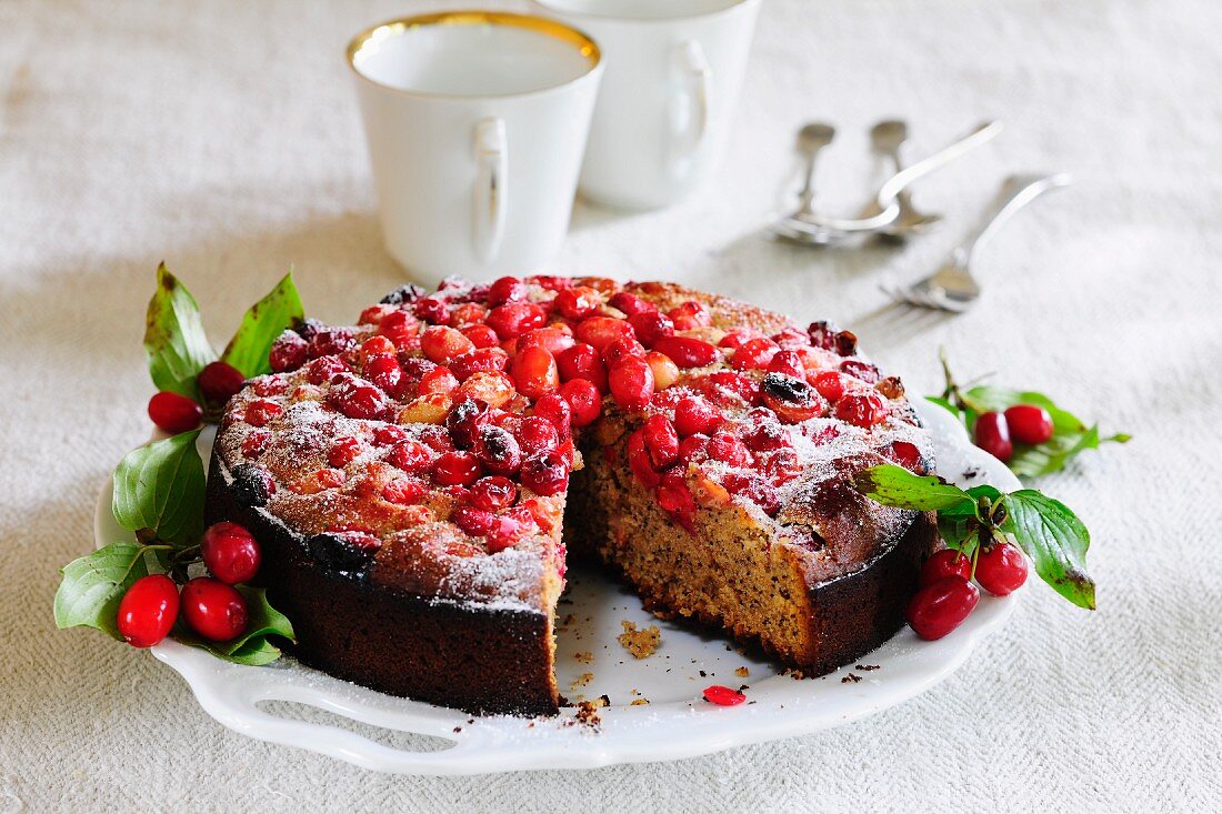 Cornelian cherry cake