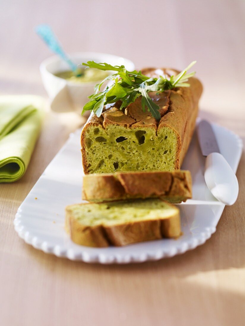 Herb cake with rocket