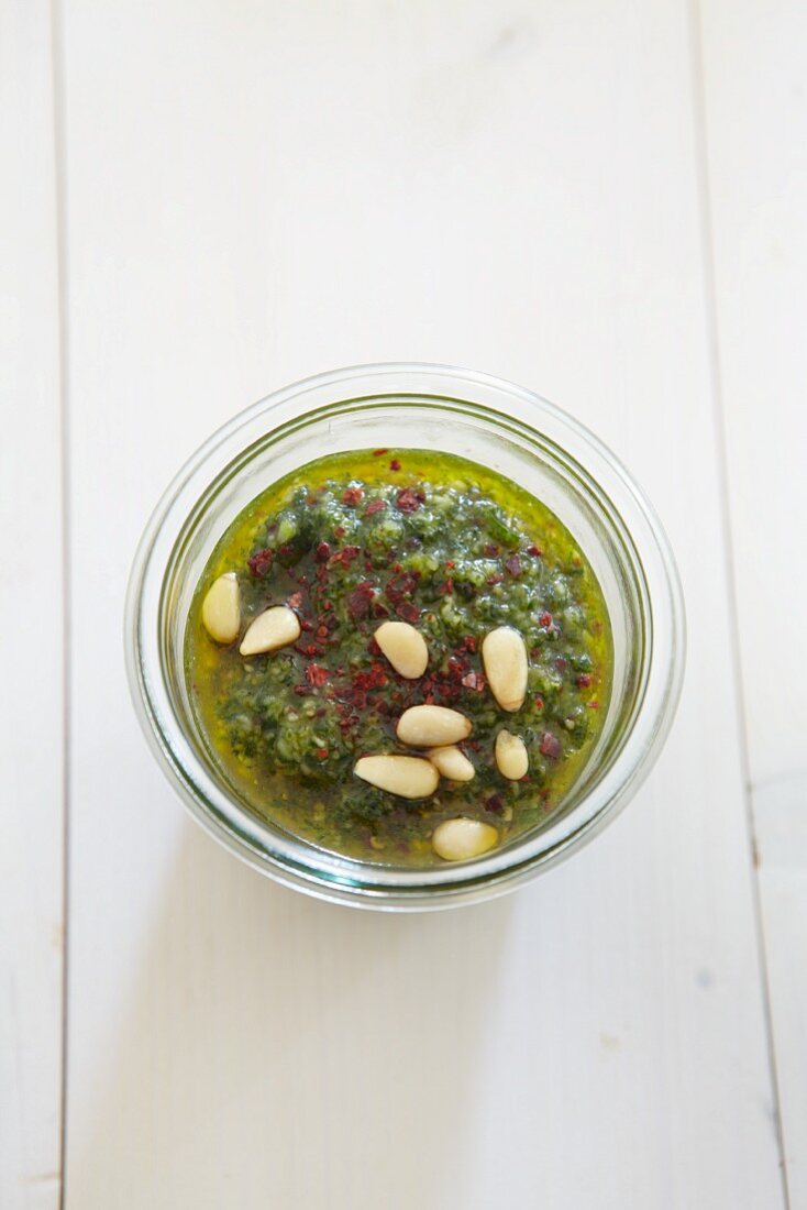 Basil pesto with pine nuts