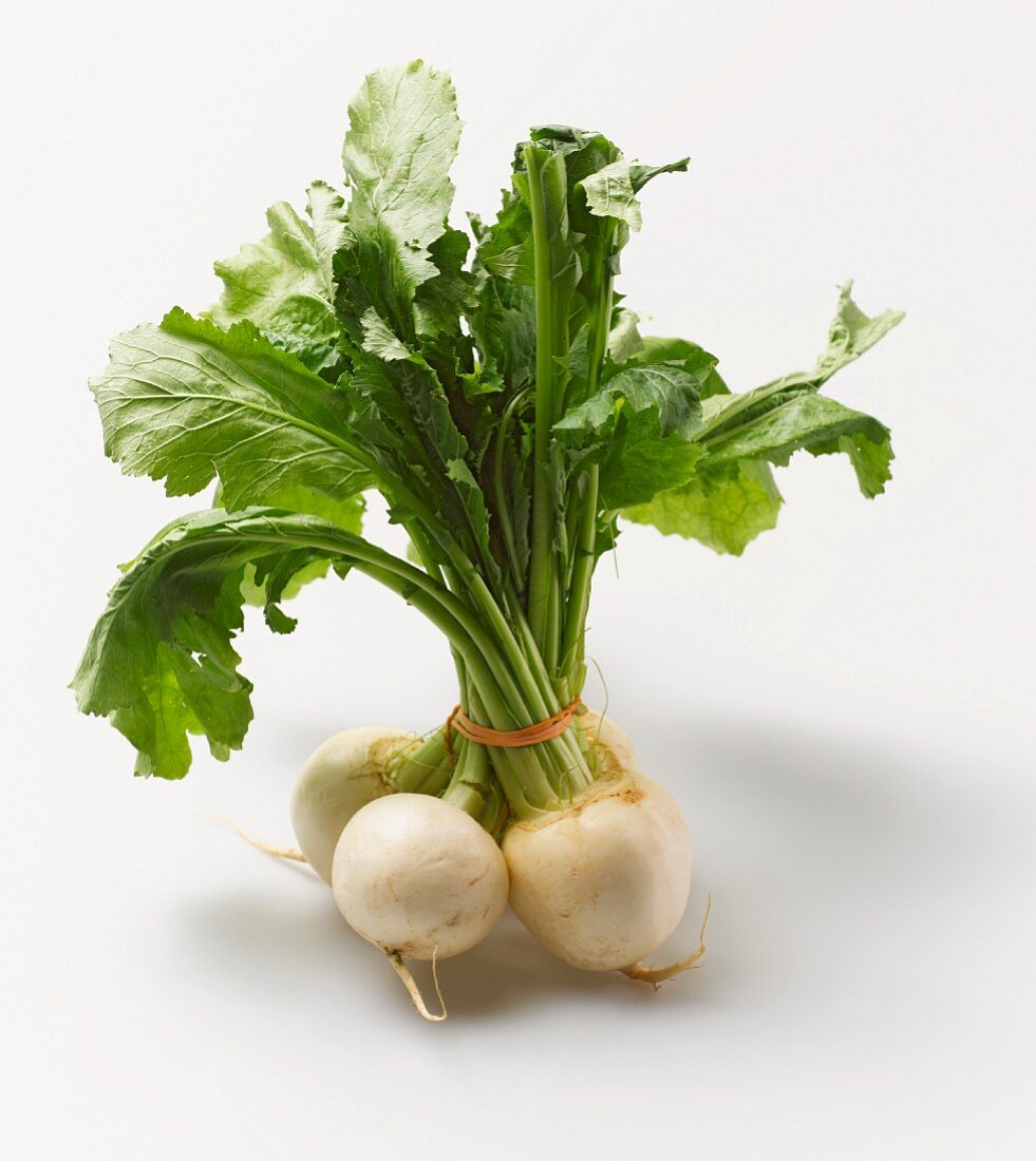 A bunch of white turnips