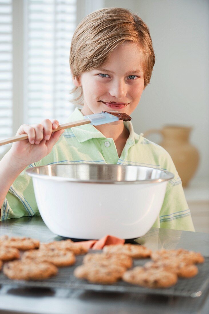 Child baking cookies