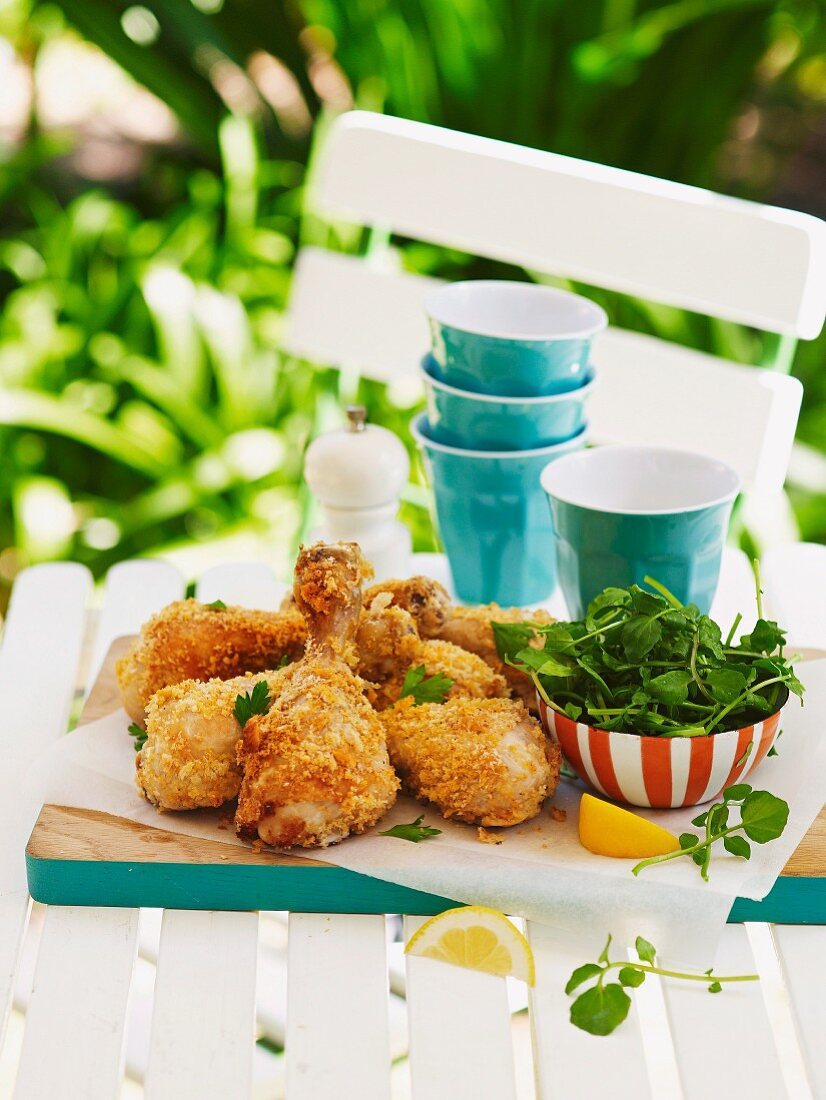 Crispy chicken drumsticks for a picnic for Australia Day