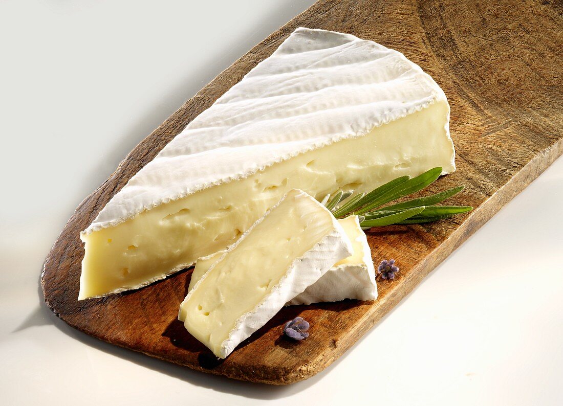 Brie on a chopping board