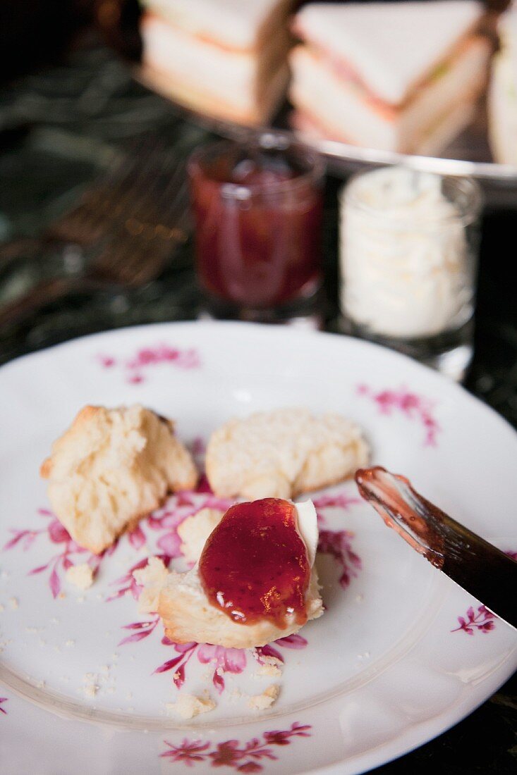 Scones and jam at teatime