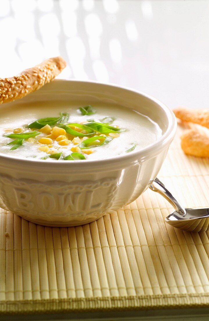 Jerusalem artichoke soup with corn