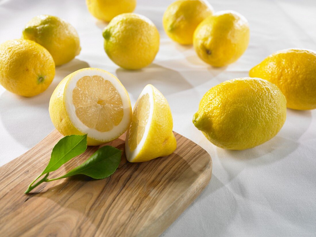 Lemons, two whole and one half