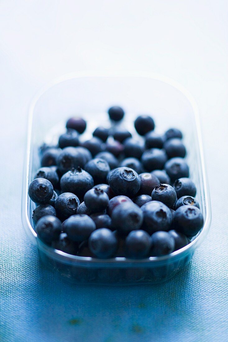 Blueberries in a plastic punnet
