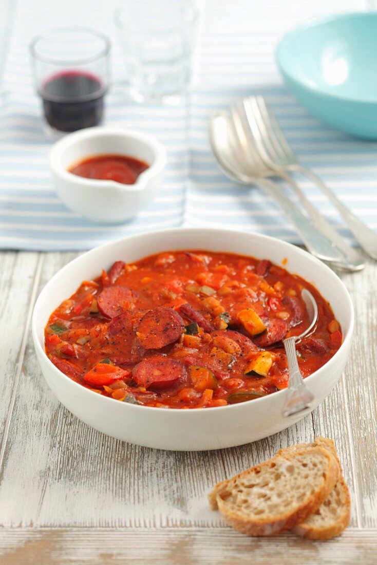 Bean stew with sausage